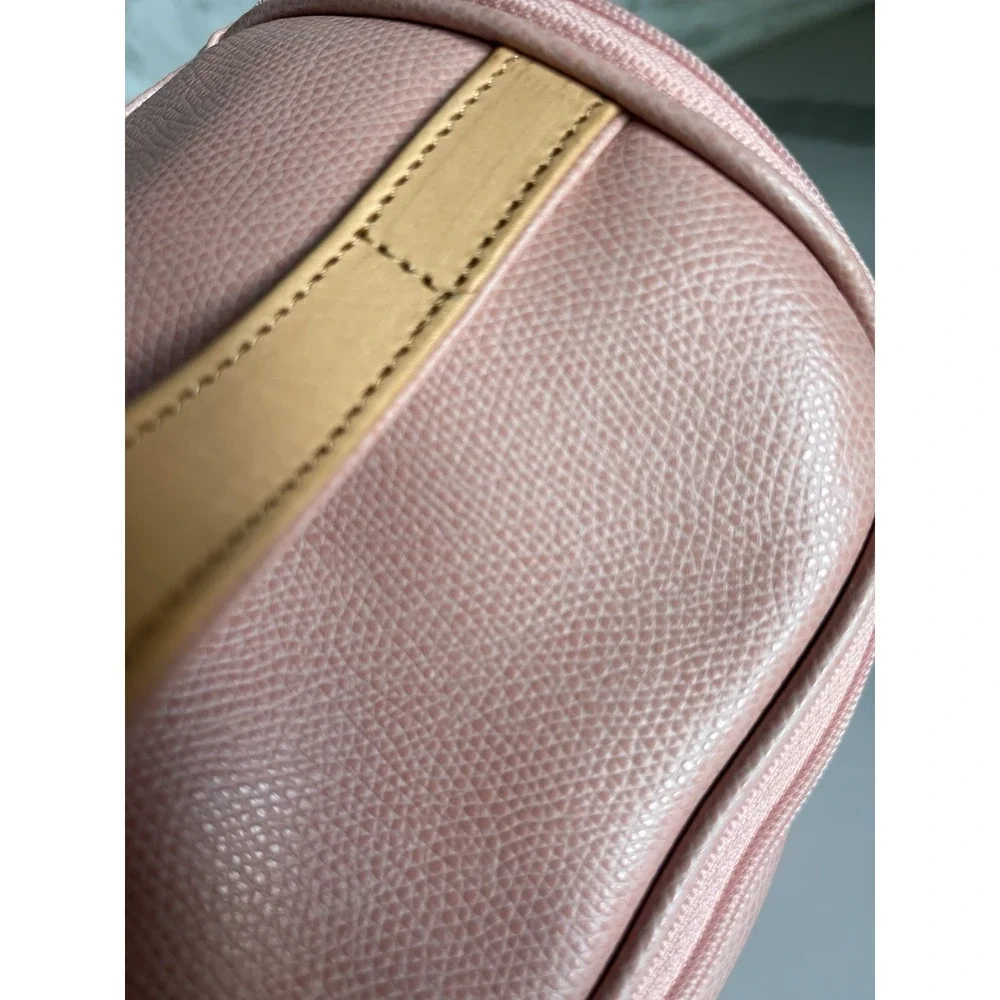 Moscardini Firenze Pink Italian Leather Toiletry‎ Bag Travel Cosmetic Makeup
